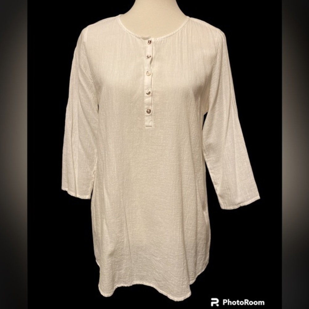 Pure Jill white gauze tunic, size S